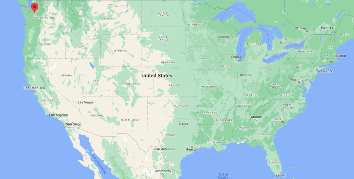 Map of Seattle, Washington, USA